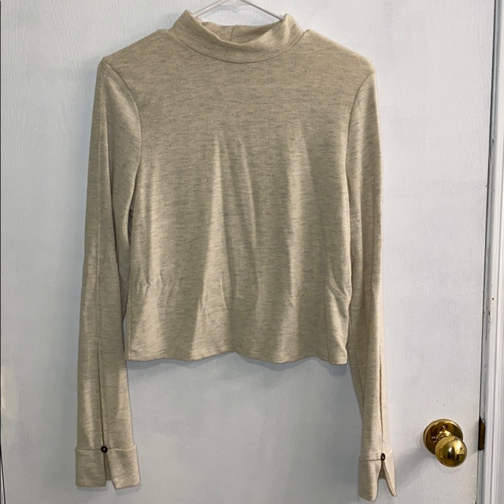 PST Mock Neck Cream Sweater